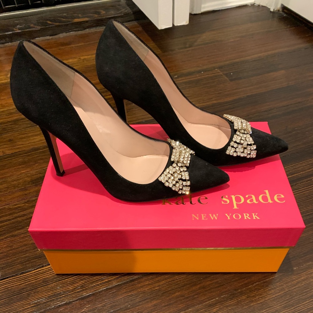 Kate spade crystal bow pumps